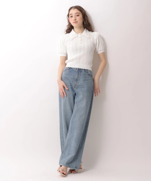 Rirandture（リランドチュール）の「フリルカラーアイレットニット（ニット/セーター・レディース・ブラック/ホワイト・2）」の20枚目の写真