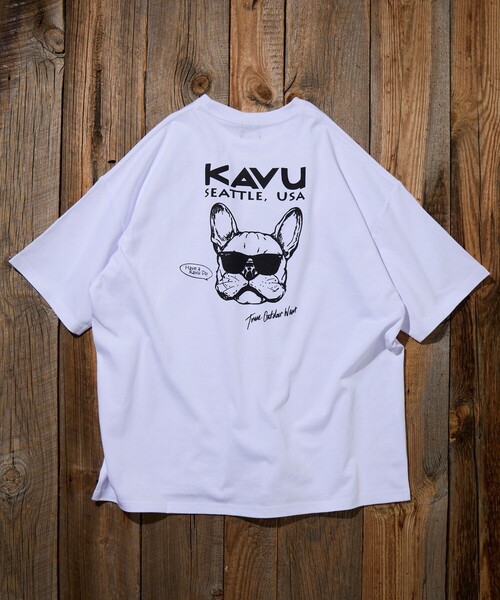 FREAK'S STORE(フリークスストア)の「限定展開 KAVU×FREAK'S STORE カブー 別注 ビッグシルエット バックプリント Tシャツ DOG(Tシャツ/カットソー・メンズ・ホワイト/ピンク/スミクロ/グレイッシュベージュ・LARGE/MEDIUM/SMALL)」の17枚目の写真