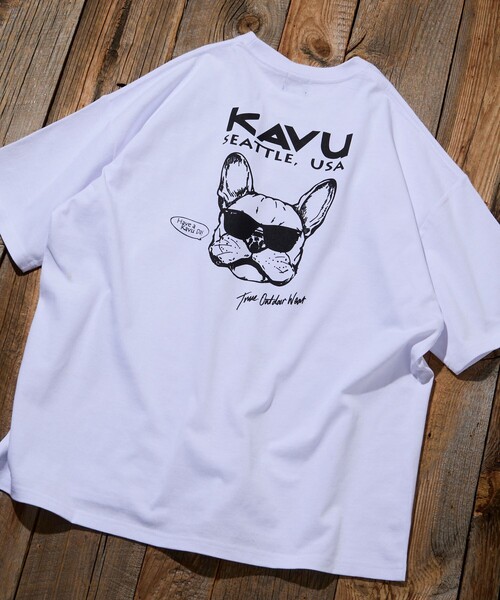 FREAK'S STORE(フリークスストア)の「限定展開 KAVU×FREAK'S STORE カブー 別注 ビッグシルエット バックプリント Tシャツ DOG(Tシャツ/カットソー・メンズ・ホワイト/ピンク/スミクロ/グレイッシュベージュ・LARGE/MEDIUM/SMALL)」の18枚目の写真