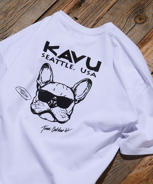 FREAK'S STORE(フリークスストア)の「限定展開 KAVU×FREAK'S STORE カブー 別注 ビッグシルエット バックプリント Tシャツ DOG(Tシャツ/カットソー・メンズ・ホワイト/ピンク/スミクロ/グレイッシュベージュ・LARGE/MEDIUM/SMALL)」の19枚目の写真