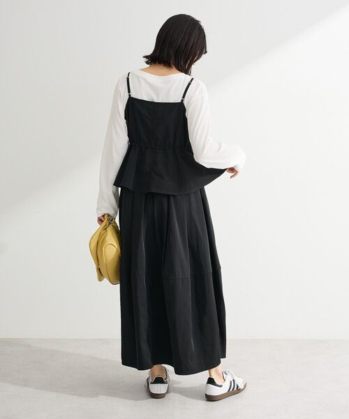 Green　Parks（グリーンパークス）の「SET2点 キャミビスチェ＋スカート（ワンピース・レディース・ブラック/カーキ・FREE）」の6枚目の写真