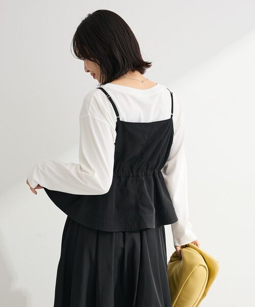 Green　Parks（グリーンパークス）の「SET2点 キャミビスチェ＋スカート（ワンピース・レディース・ブラック/カーキ・FREE）」の9枚目の写真