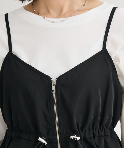 Green　Parks（グリーンパークス）の「SET2点 キャミビスチェ＋スカート（ワンピース・レディース・ブラック/カーキ・FREE）」の11枚目の写真