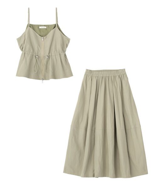 Green　Parks（グリーンパークス）の「SET2点 キャミビスチェ＋スカート（ワンピース・レディース・ブラック/カーキ・FREE）」の18枚目の写真