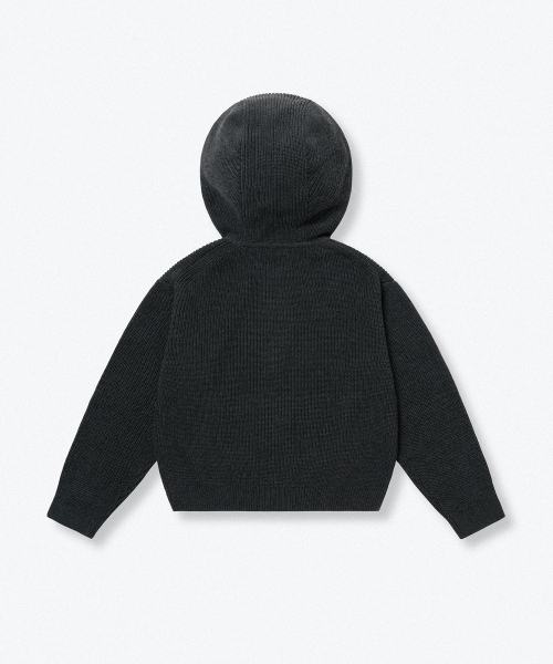 MUSINSA STANDARD KIDS（ムシンサスタンダードキッズ）の「リブニットフードパーカー [ミディアムグレー]（ニット/セーター・レディース・その他・110/120/130/140/150/160）」の4枚目の写真