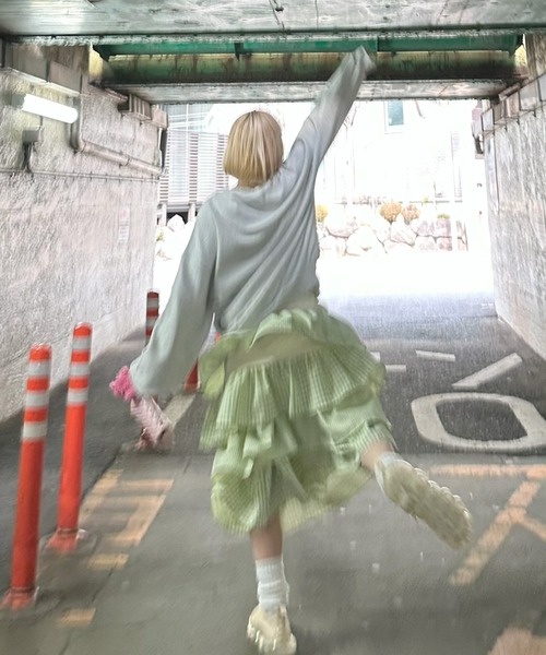 Alley Tokyo(アリートーキョー)の「いろんな柄ティアードボリュームスカート(スカート・レディース・ブルー/ブラック/グリーン/ピンク/ブラック系その他/ホワイト系その他・FREE)」の11枚目の写真