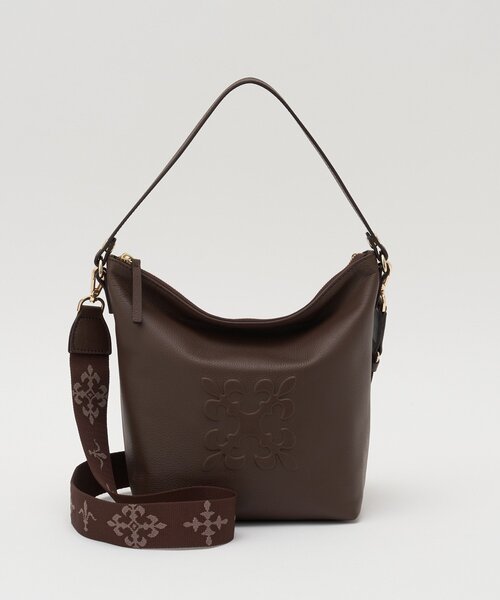 russet(ラシット)の「《WEB限定》スタンダードミニショルダーバッグ <エンボスモノグラム>(ショルダーバッグ・レディース・ブラック/ダークブラウン/ライトグレー・FREE)」の3枚目の写真