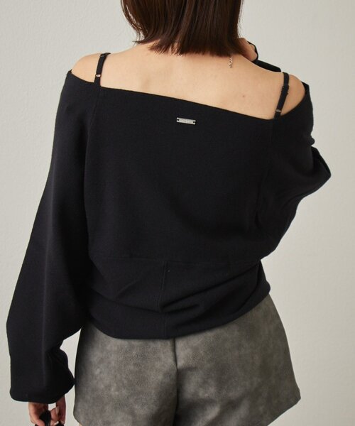 mline（エムライン）の「[mline]ショルダースウェット ライクニット（ニット/セーター・レディース・アイボリー/ブラック/グレー・FREE）」の2枚目の写真