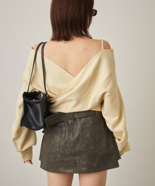 mline（エムライン）の「[mline]ショルダースウェット ライクニット（ニット/セーター・レディース・アイボリー/ブラック/グレー・FREE）」の9枚目の写真