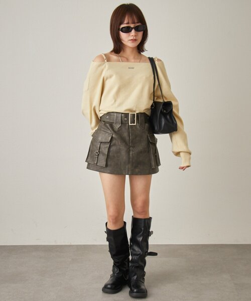 mline（エムライン）の「[mline]ショルダースウェット ライクニット（ニット/セーター・レディース・アイボリー/ブラック/グレー・FREE）」の10枚目の写真