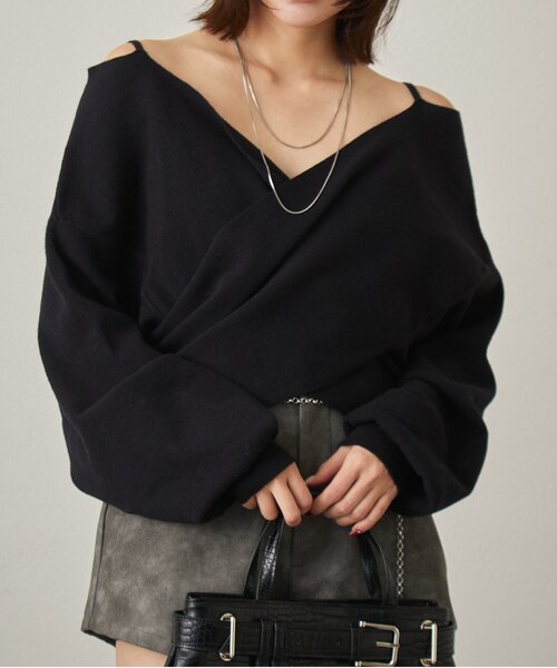 mline（エムライン）の「[mline]ショルダースウェット ライクニット（ニット/セーター・レディース・アイボリー/ブラック/グレー・FREE）」の12枚目の写真