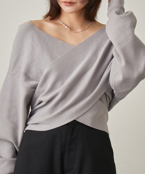 mline（エムライン）の「[mline]ショルダースウェット ライクニット（ニット/セーター・レディース・アイボリー/ブラック/グレー・FREE）」の22枚目の写真
