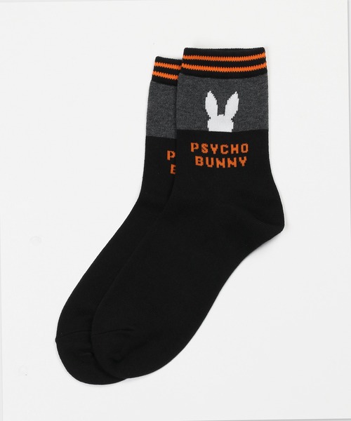 Psycho Bunny（サイコバニー）の「[GOLF]ポケバニライク バイカラーソックス（ソックス/靴下・メンズ・ライトグレー/ブラック/ネイビー・25-27）」の2枚目の写真