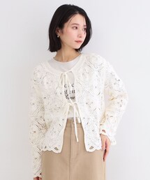 かぎ針編み」に該当するカーディガン/ボレロ（ホワイト/白色系