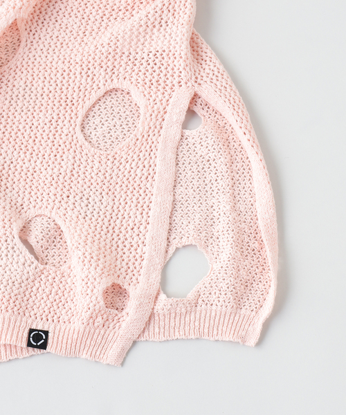 PHINGERIN(フィンガリン)の「PHINGERIN / フィンガリン HOLE KNIT SKIPPER(ニット/セーター・メンズ・ピンク/ブラック/カーキ・MEDIUM)」の5枚目の写真