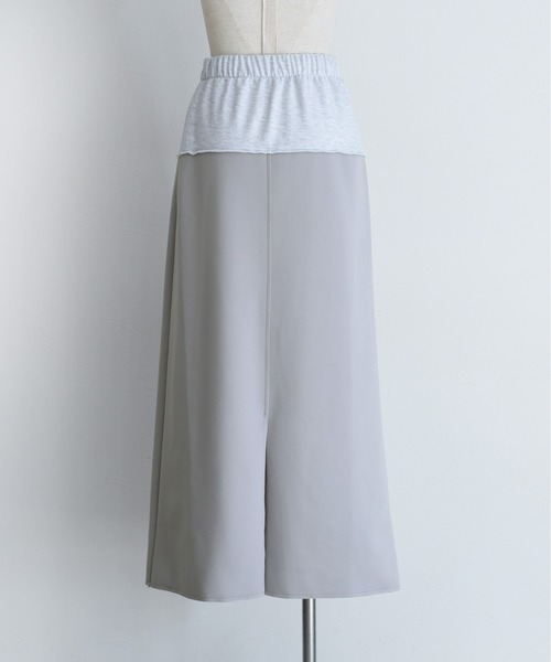 Eimee Law（エイミーロウ）の「ボンディングロングスカート（スカート・レディース・ブラック/アイボリー/ライトグレー・FREE）」の18枚目の写真