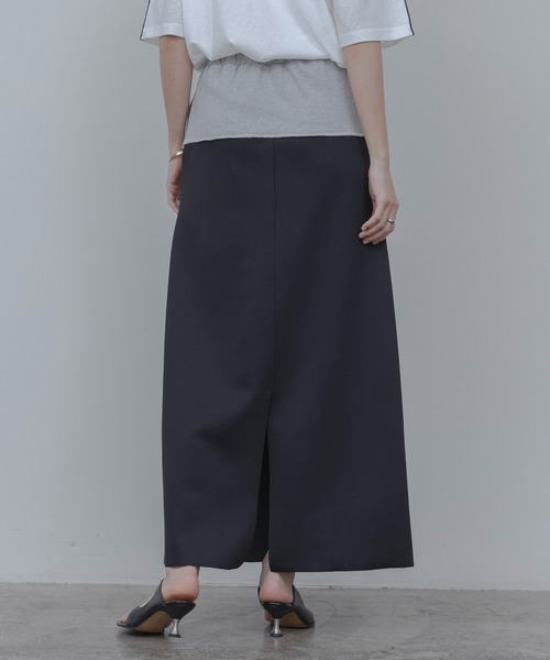 Eimee Law（エイミーロウ）の「ボンディングロングスカート（スカート・レディース・ブラック/アイボリー/ライトグレー・FREE）」の15枚目の写真