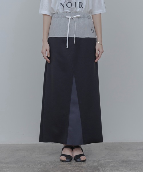 Eimee Law（エイミーロウ）の「ボンディングロングスカート（スカート・レディース・ブラック/アイボリー/ライトグレー・FREE）」の19枚目の写真