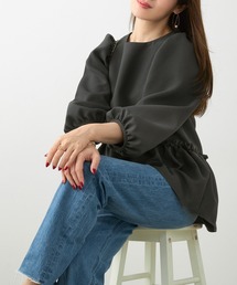 Liala×PG（リアラバイピージー）の「パフスリーブ 8分袖 ペプラム ブラウス Liala×PG（シャツ/ブラウス）」