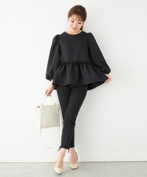 Liala×PG（リアラバイピージー）の「パフスリーブ 8分袖 ペプラム ブラウス Liala×PG（シャツ/ブラウス）」