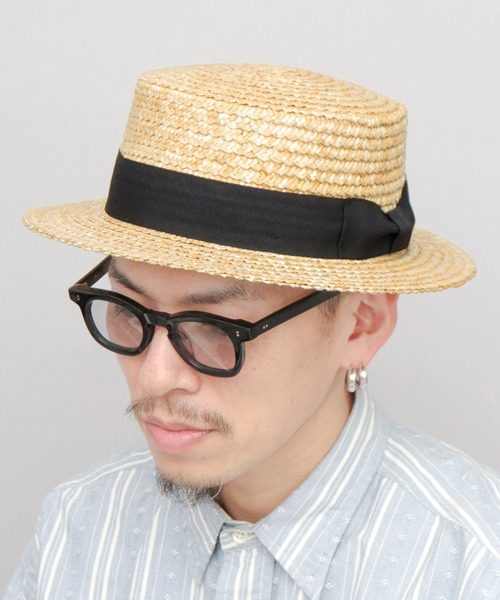 ReqHatter(レックハッター)の「鬼麦 麦わら カンカン帽(ハット・メンズ・ベージュ/アイボリー・FREE)」の1枚目の写真