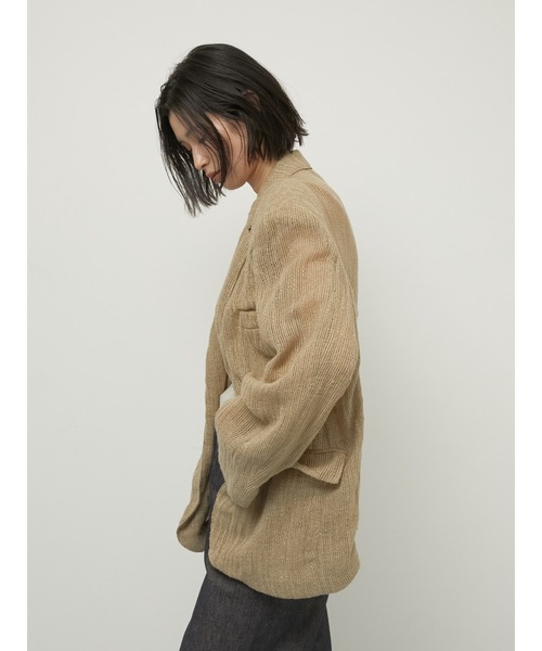 LA PEAU DE GEM（ラポドゥジェム）の「【LA PEAU DE GEM】cotton linen dry mesh jacket/コットンリネンドライメッシュジャケット（テーラードジャケット・レディース・ブラック/ベージュ・FREE）」の9枚目の写真