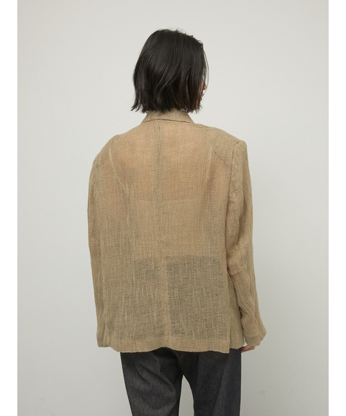 LA PEAU DE GEM（ラポドゥジェム）の「【LA PEAU DE GEM】cotton linen dry mesh jacket/コットンリネンドライメッシュジャケット（テーラードジャケット・レディース・ブラック/ベージュ・FREE）」の10枚目の写真