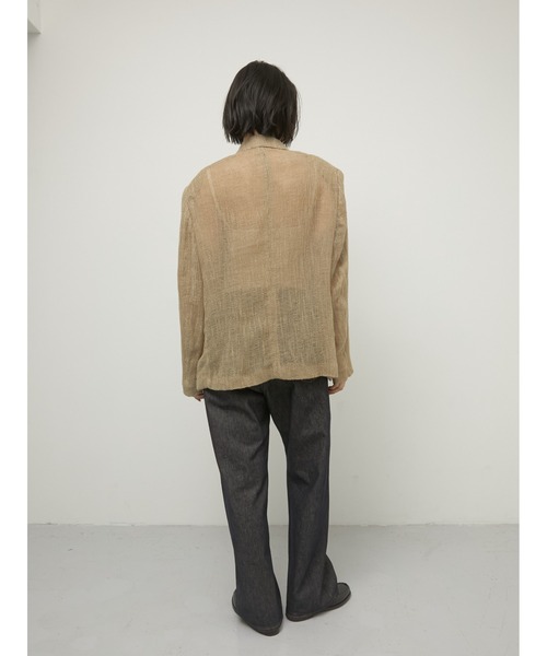 LA PEAU DE GEM（ラポドゥジェム）の「【LA PEAU DE GEM】cotton linen dry mesh jacket/コットンリネンドライメッシュジャケット（テーラードジャケット・レディース・ブラック/ベージュ・FREE）」の11枚目の写真