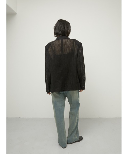 LA PEAU DE GEM（ラポドゥジェム）の「【LA PEAU DE GEM】cotton linen dry mesh jacket/コットンリネンドライメッシュジャケット（テーラードジャケット・レディース・ブラック/ベージュ・FREE）」の20枚目の写真