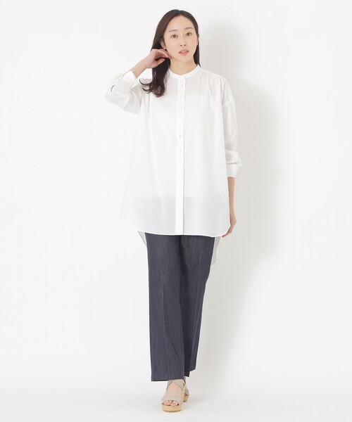 S.ESSENTIALS（エスエッセンシャルズ）の「シャツチュニック（シャツ/ブラウス・レディース・イエロー/ライトブルー/ホワイト・38）」の4枚目の写真