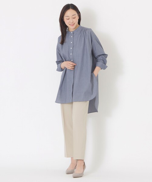 S.ESSENTIALS（エスエッセンシャルズ）の「シャツチュニック（シャツ/ブラウス・レディース・イエロー/ライトブルー/ホワイト・38）」の5枚目の写真