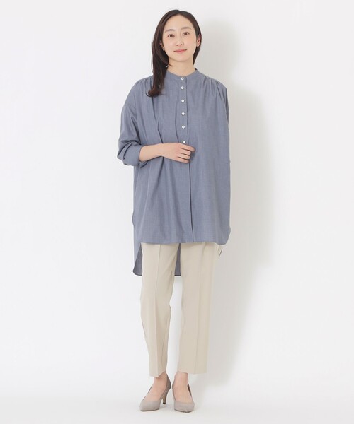 S.ESSENTIALS（エスエッセンシャルズ）の「シャツチュニック（シャツ/ブラウス・レディース・イエロー/ライトブルー/ホワイト・38）」の6枚目の写真