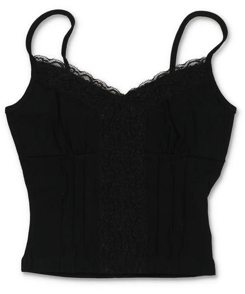 SPINNS（スピンズ）の「レース切り替えキャミソール（キャミソール・レディース・ホワイト/ブラック・ONESIZE）」の2枚目の写真