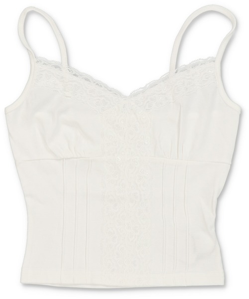 SPINNS（スピンズ）の「レース切り替えキャミソール（キャミソール・レディース・ホワイト/ブラック・ONESIZE）」の3枚目の写真