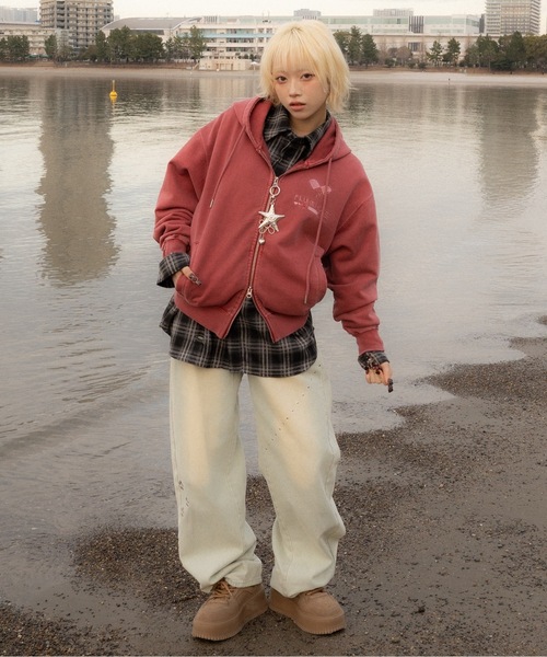 PIGMENT EMB LOGO CROPPED PARKA（パーカー）｜FLUKE HOLIC（フロック