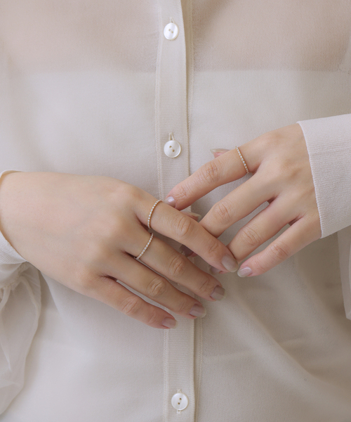 Lilas（リラ）の「フルエタニティーダイヤリング K18（リング・レディース・ゴールド・15 /13/11/FREE）」の2枚目の写真