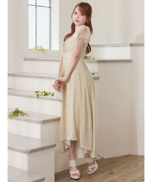 EATME（イートミー）の「【日比谷花壇コラボ】フラワープリントマキシワンピース（ワンピース・レディース・ブラック/ピンク/イエロー・MEDIUM/SMALL）」の21枚目の写真