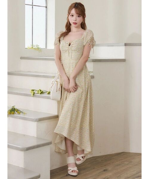 EATME（イートミー）の「【日比谷花壇コラボ】フラワープリントマキシワンピース（ワンピース・レディース・ブラック/ピンク/イエロー・MEDIUM/SMALL）」の20枚目の写真