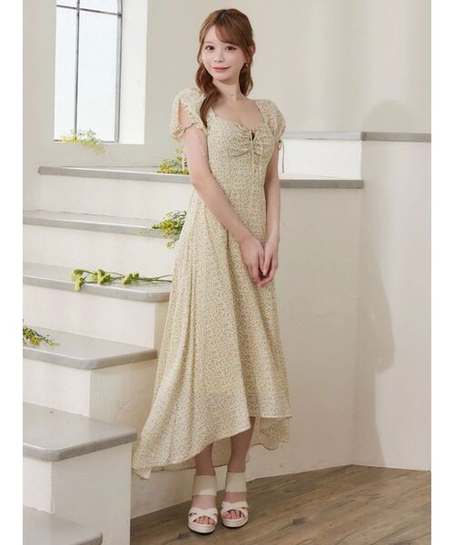 EATME（イートミー）の「【日比谷花壇コラボ】フラワープリントマキシワンピース（ワンピース・レディース・ブラック/ピンク/イエロー・MEDIUM/SMALL）」の19枚目の写真