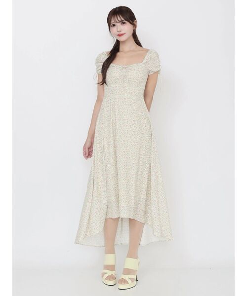 EATME（イートミー）の「【日比谷花壇コラボ】フラワープリントマキシワンピース（ワンピース・レディース・ブラック/ピンク/イエロー・MEDIUM/SMALL）」の10枚目の写真