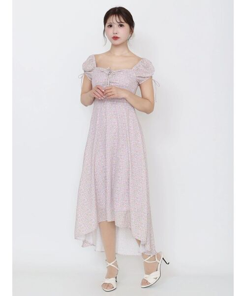 EATME（イートミー）の「【日比谷花壇コラボ】フラワープリントマキシワンピース（ワンピース・レディース・ブラック/ピンク/イエロー・MEDIUM/SMALL）」の7枚目の写真