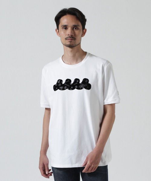 muta marine（ムータ・マリン）の「muta MARINE/ムータ マリン/別注フロッキーWAVE Tシャツ（Tシャツ/カットソー・メンズ・ブラック/ホワイト・5/6/7/8）」の4枚目の写真