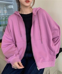 シンプルオーバージップパーカー