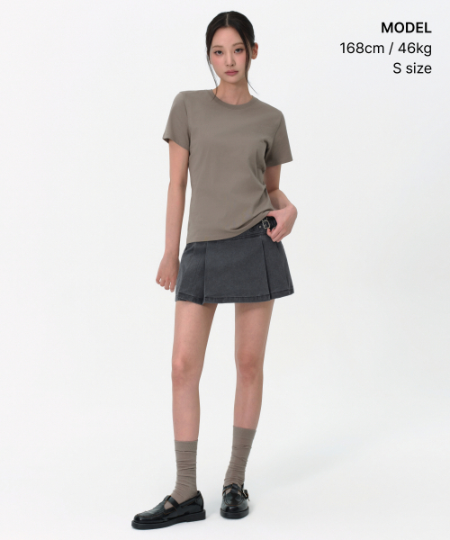 MUSINSA STANDARD WOMAN（ムシンサスタンダードウーマン）の「ウィメンズプレーンクルネックTシャツ[トープ]（Tシャツ/カットソー・レディース・その他・X-SMALL/SMALL/MEDIUM/LARGE）」の2枚目の写真
