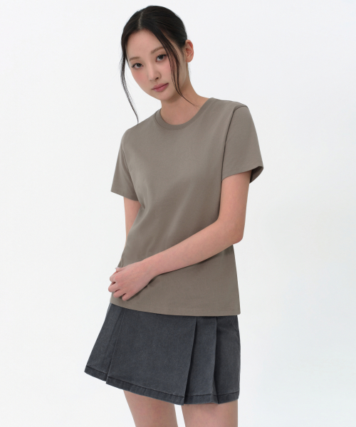 MUSINSA STANDARD WOMAN（ムシンサスタンダードウーマン）の「ウィメンズプレーンクルネックTシャツ[トープ]（Tシャツ/カットソー・レディース・その他・X-SMALL/SMALL/MEDIUM/LARGE）」の3枚目の写真