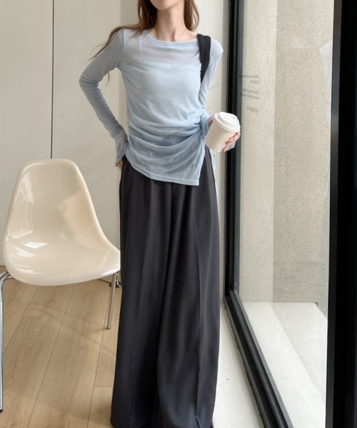 Ada.（エイダ）の「シアー メロウ デザイン ロング スリーブ カットソー（Tシャツ/カットソー・レディース・ブルー/グレー/イエロー・FREE）」の16枚目の写真