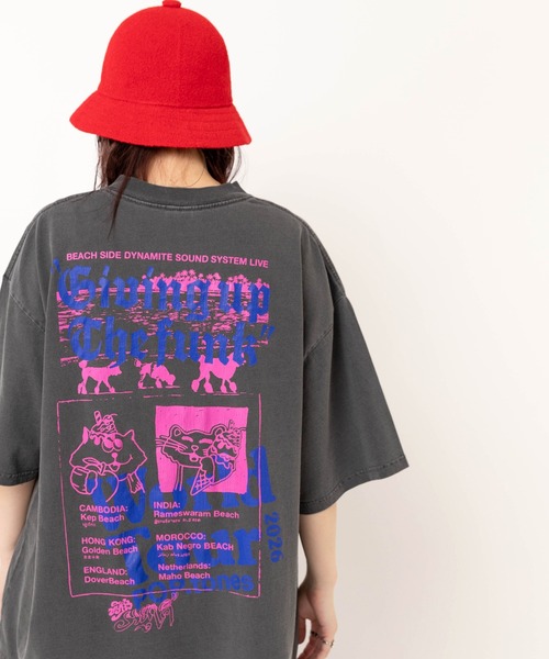 MARKEY'S（マーキーズ）の「M2642 ポップトーンズプリントビッグT（Tシャツ/カットソー・レディース・ピンク/ホワイト/ブラック・MEDIUM）」の2枚目の写真