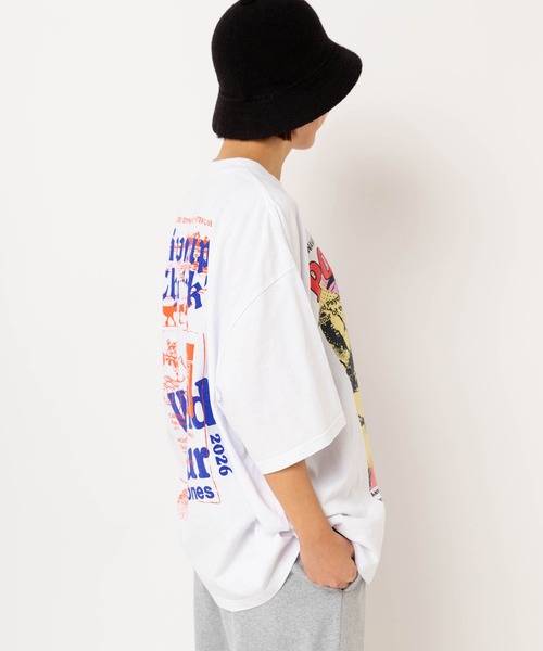 MARKEY'S（マーキーズ）の「M2642 ポップトーンズプリントビッグT（Tシャツ/カットソー・レディース・ピンク/ホワイト/ブラック・MEDIUM）」の5枚目の写真