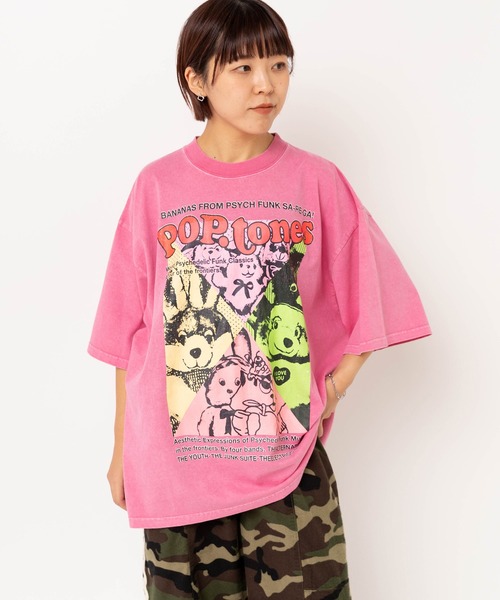 MARKEY'S（マーキーズ）の「M2642 ポップトーンズプリントビッグT（Tシャツ/カットソー・レディース・ピンク/ホワイト/ブラック・MEDIUM）」の14枚目の写真