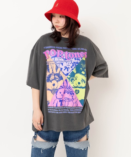 MARKEY'S（マーキーズ）の「M2642 ポップトーンズプリントビッグT（Tシャツ/カットソー・レディース・ピンク/ホワイト/ブラック・MEDIUM）」の9枚目の写真
